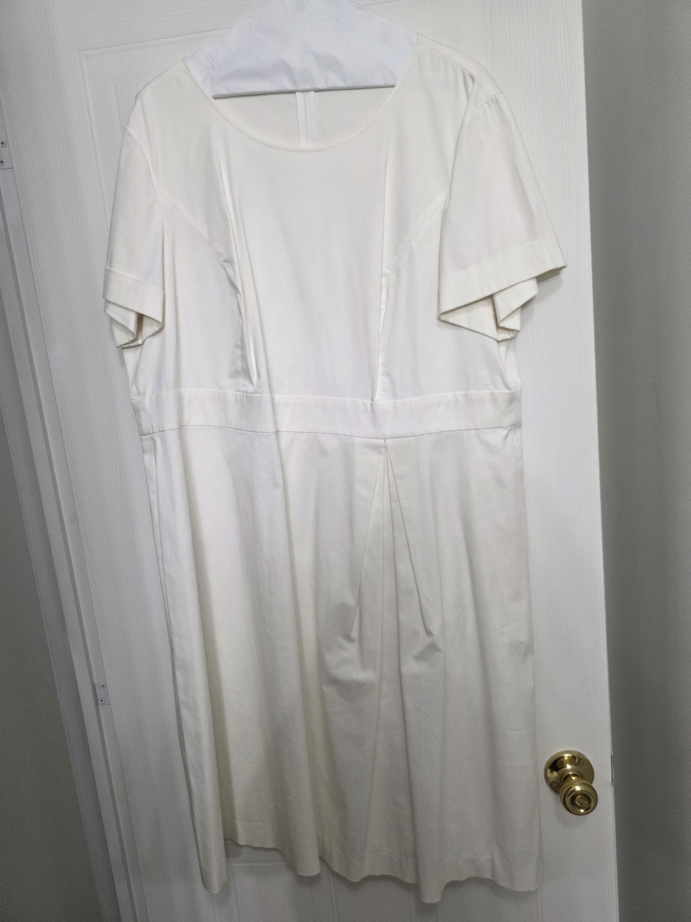 Lafayette 148 New York Ivory Short-Sleeve Midi Dress